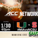 ACC BBALL MIAMI AT NC STATE 1.30.16